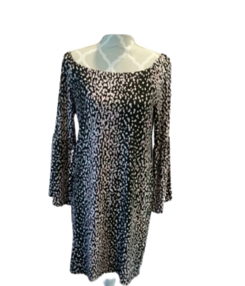 Emma & Michelle off the shoulder satin feel dress